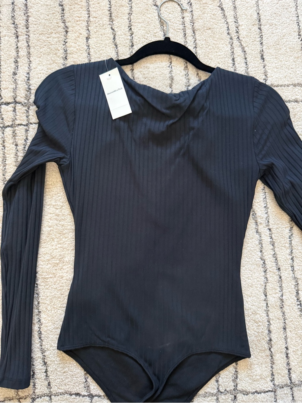 Abercrombie Long Sleeve Ribbed Black Women’s Bodysuit
